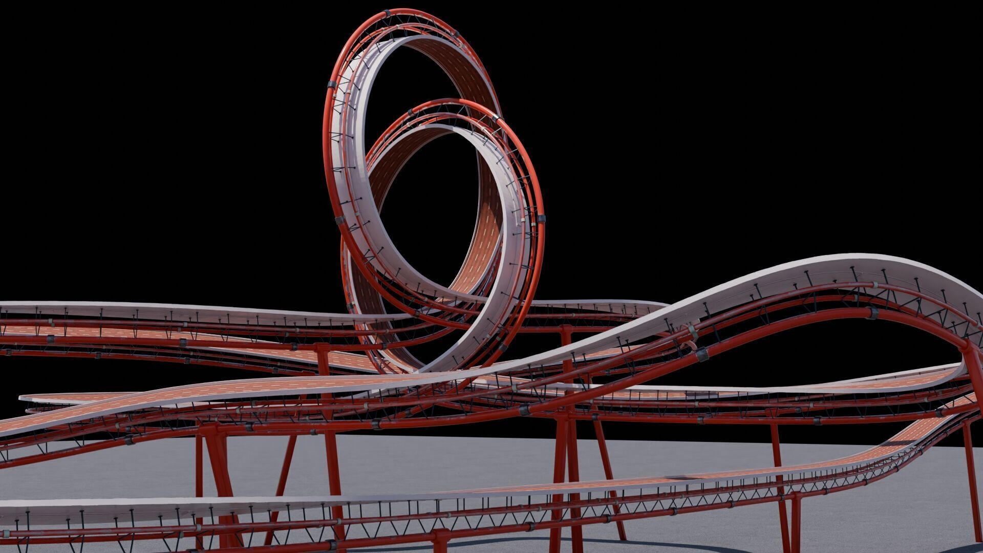 Stunt Track 3D Acrobatic Track Low-poly 3D model_16