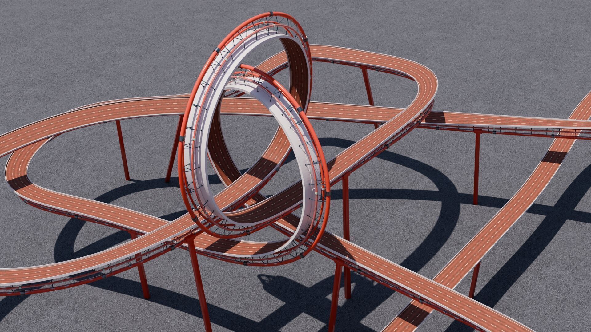 Stunt Track 3D Acrobatic Track Low-poly 3D model_17