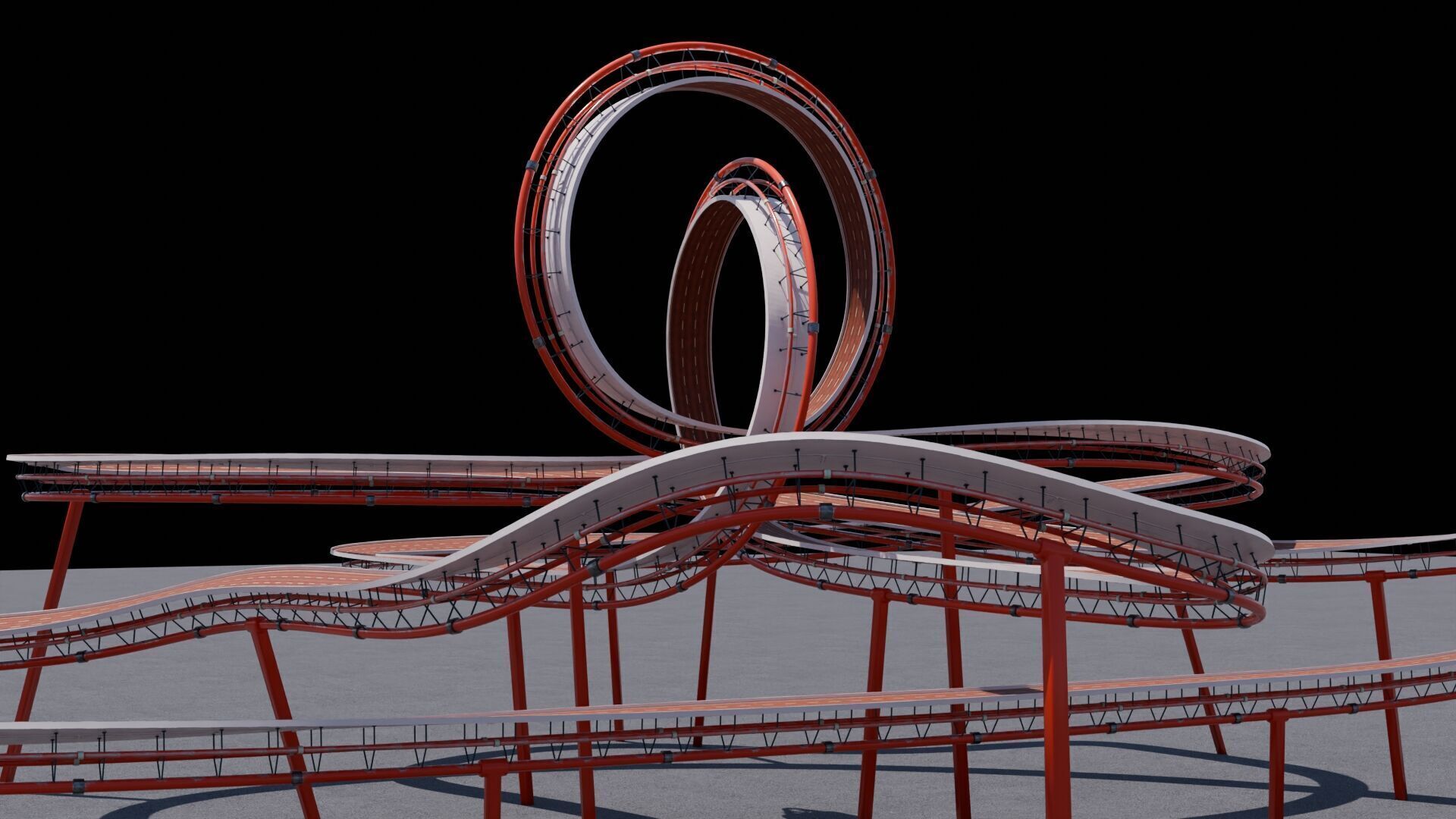 Stunt Track 3D Acrobatic Track Low-poly 3D model_9