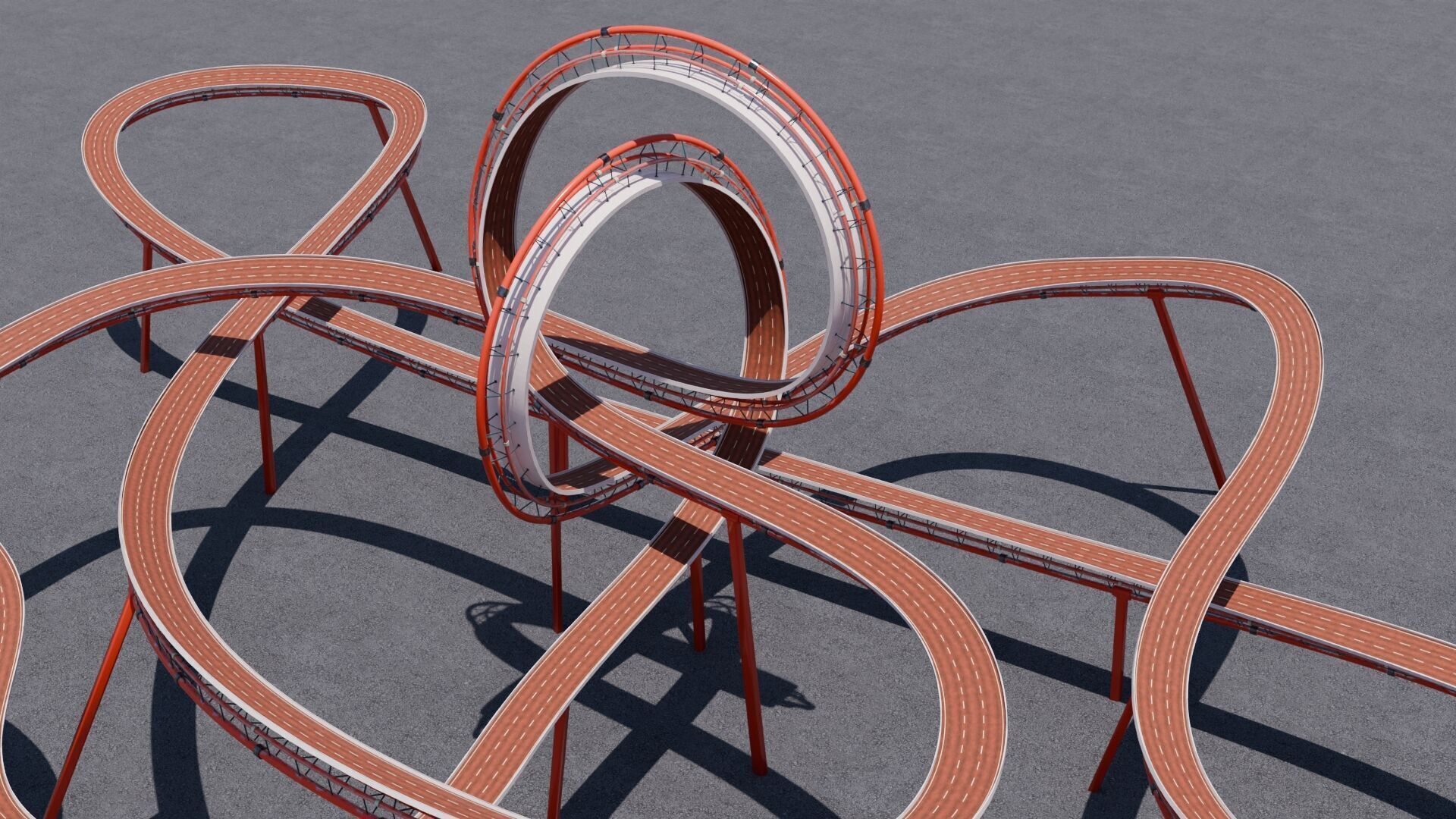 Stunt Track 3D Acrobatic Track Low-poly 3D model_21