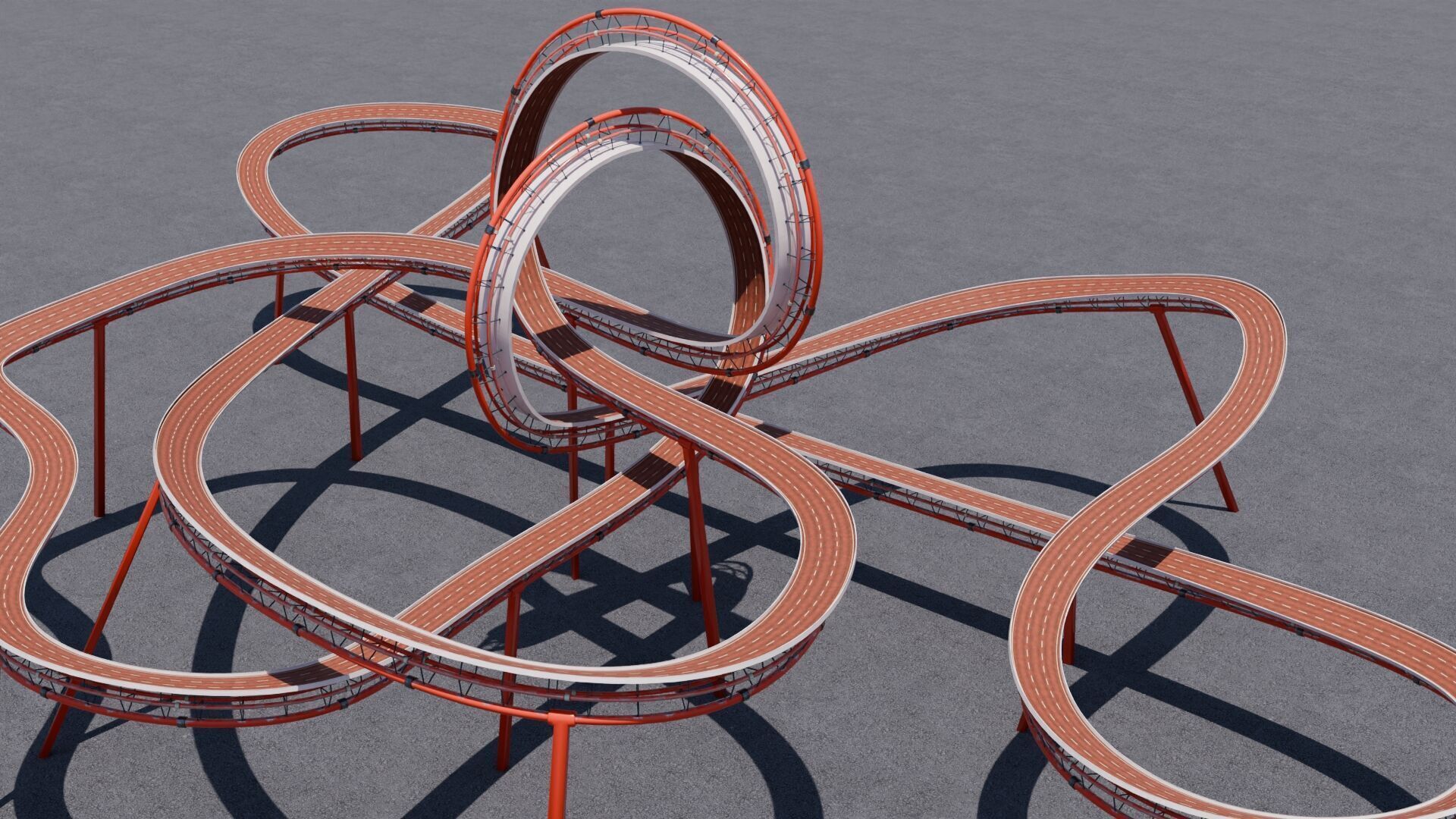 Stunt Track 3D Acrobatic Track Low-poly 3D model_18