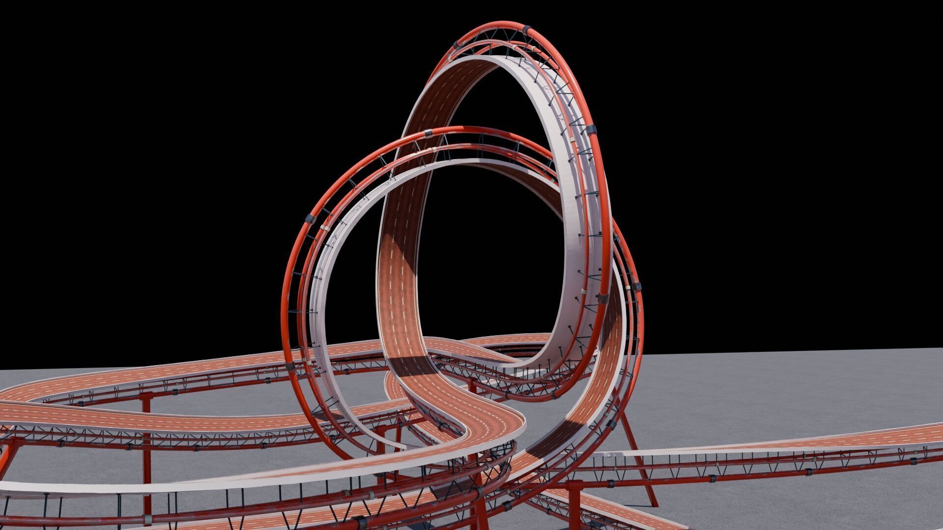 Stunt Track 3D Acrobatic Track Low-poly 3D model_2