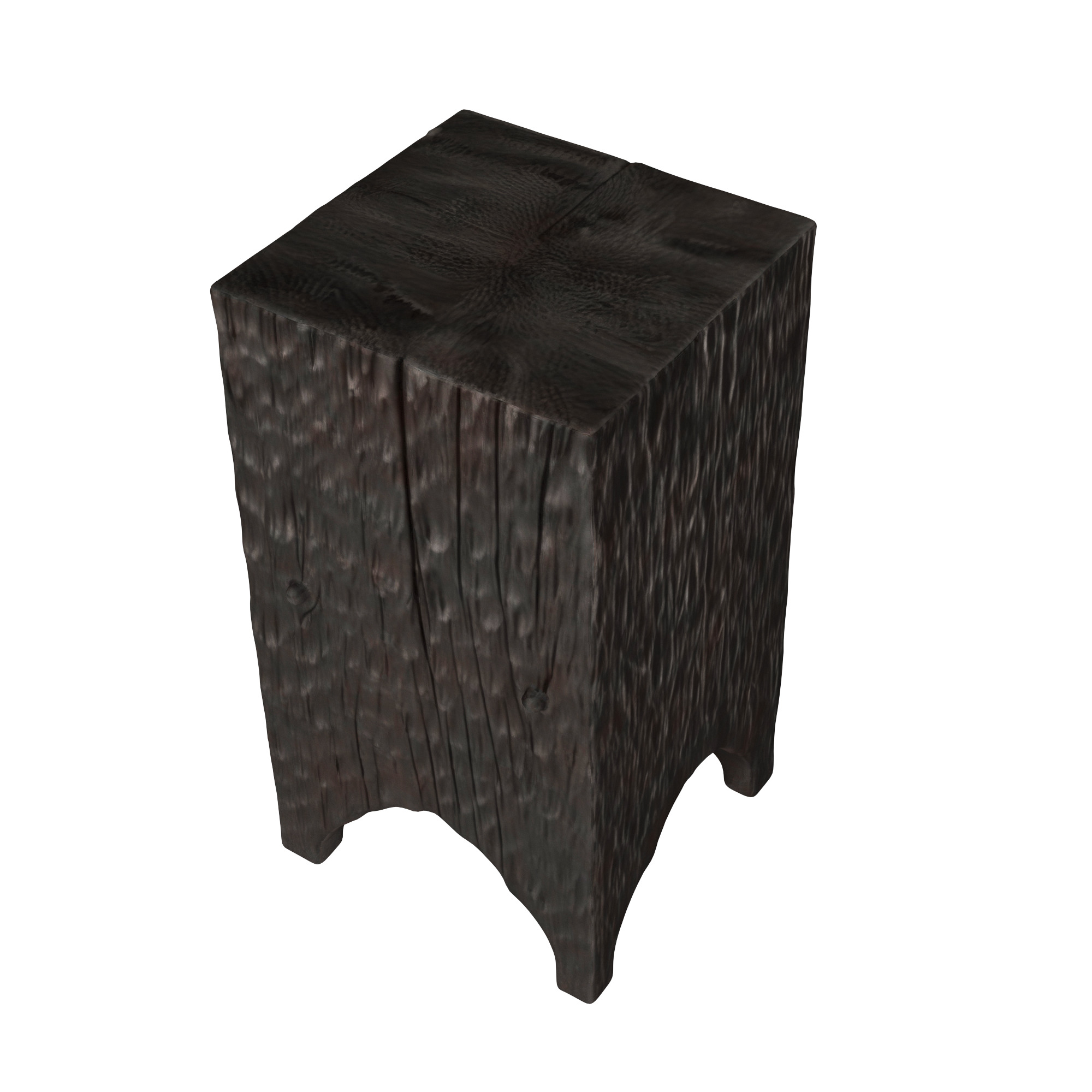 Hammered Wood Side Table 3D model_2