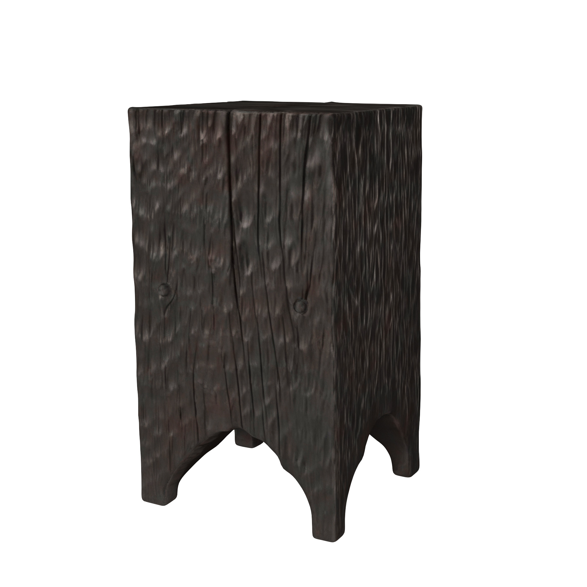 Hammered Wood Side Table 3D model_1