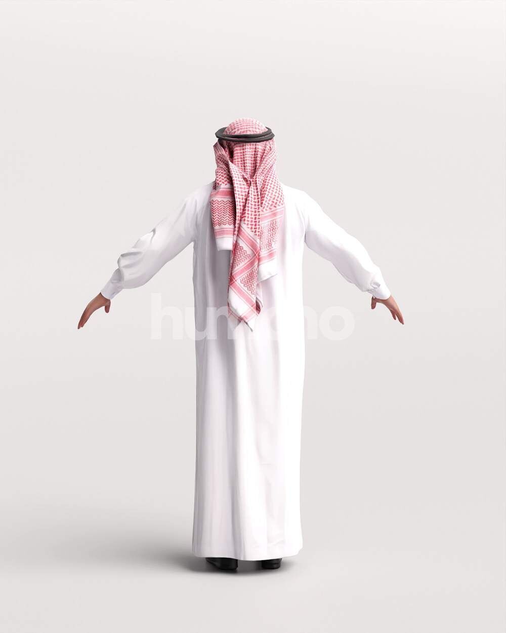 Arab man rigged - different thobe colors - 065-6052 Low-poly 3D model_15