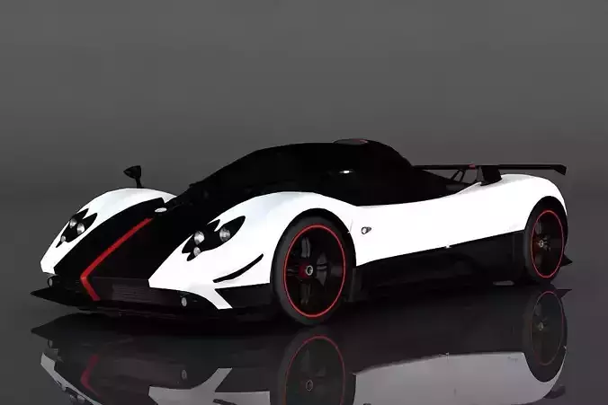 Pagani Zonda Cinque Low-poly 3D model