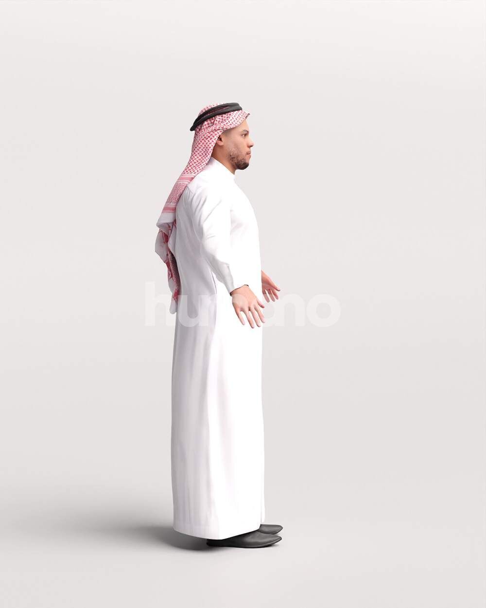 Arab man rigged -  different thobe colors - 066-6642 Low-poly 3D model_20