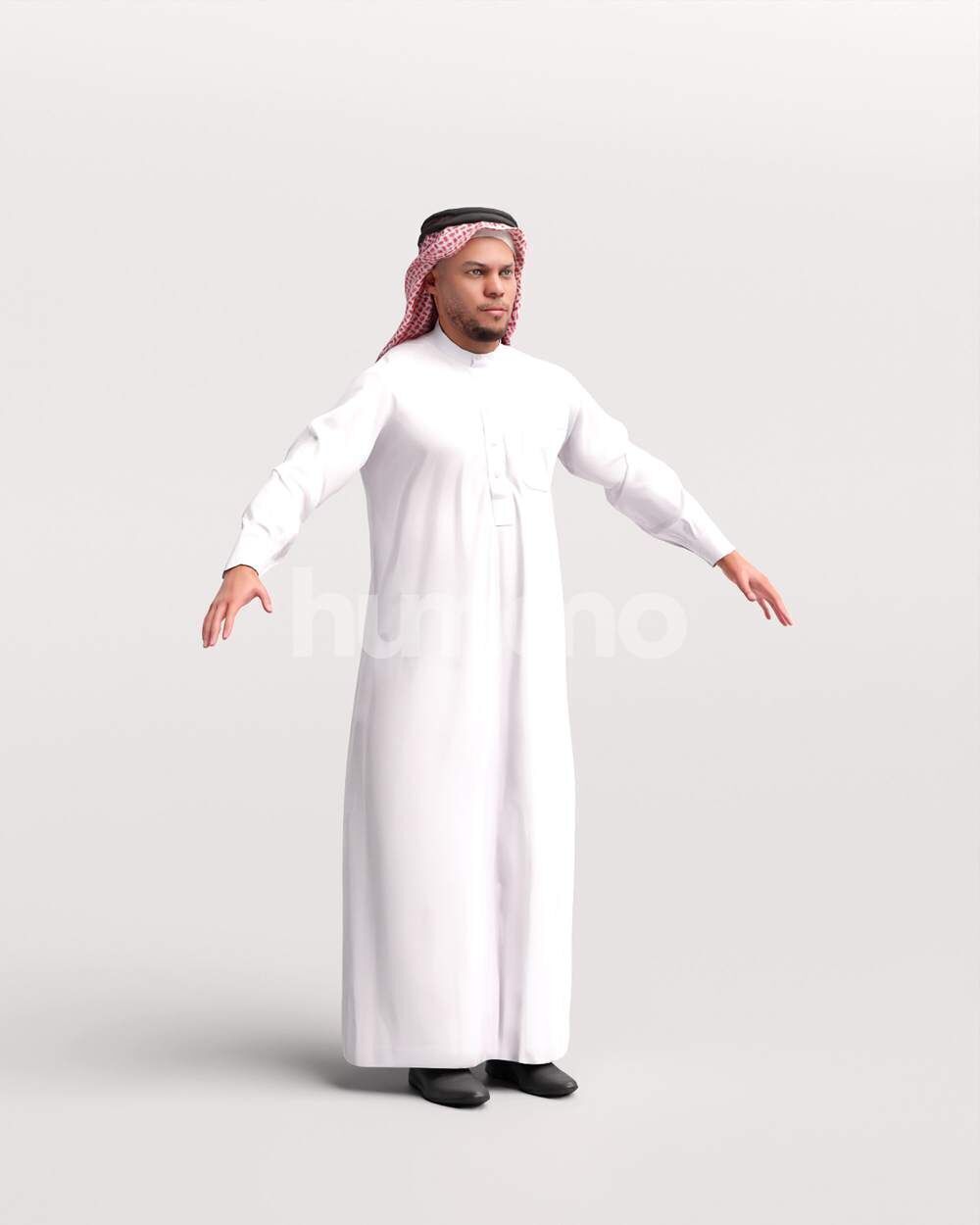 Arab man rigged -  different thobe colors - 066-6642 Low-poly 3D model_23