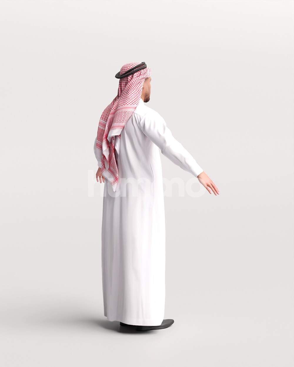 Arab man rigged -  different thobe colors - 066-6642 Low-poly 3D model_18