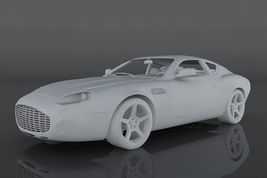 Aston Martin DB7 Low-poly 3D model_9