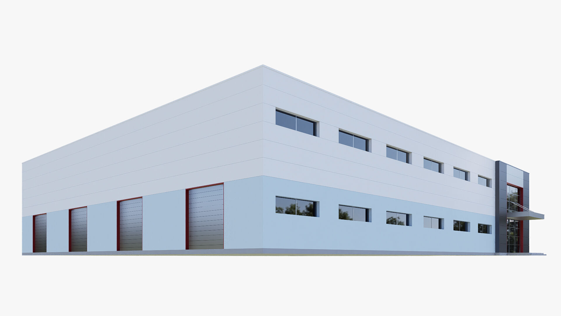 warehouse and office Low-poly 3D model_6
