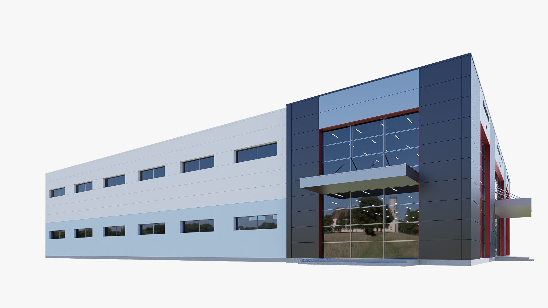 warehouse and office Low-poly 3D model_5