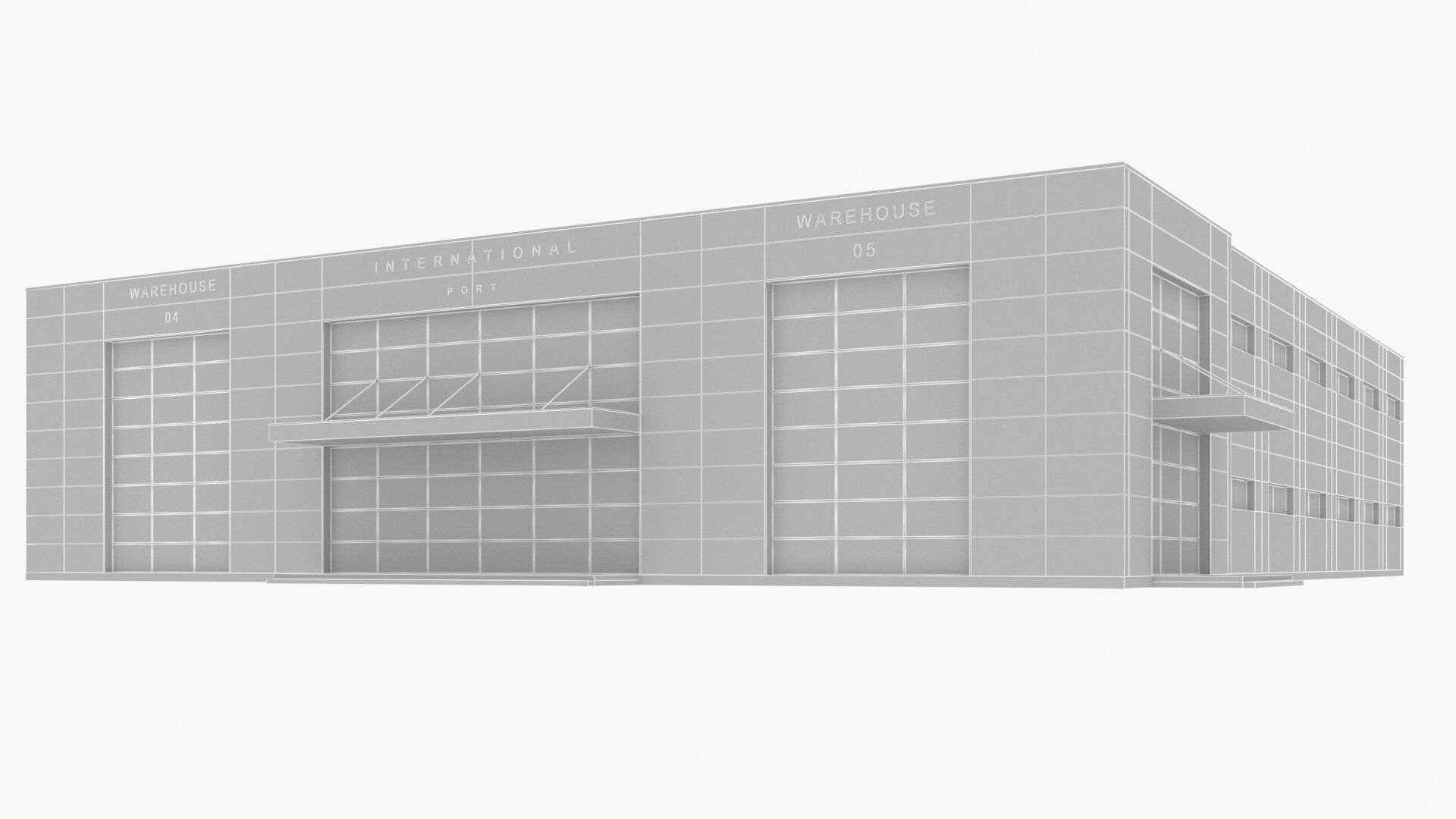 warehouse and office Low-poly 3D model_12