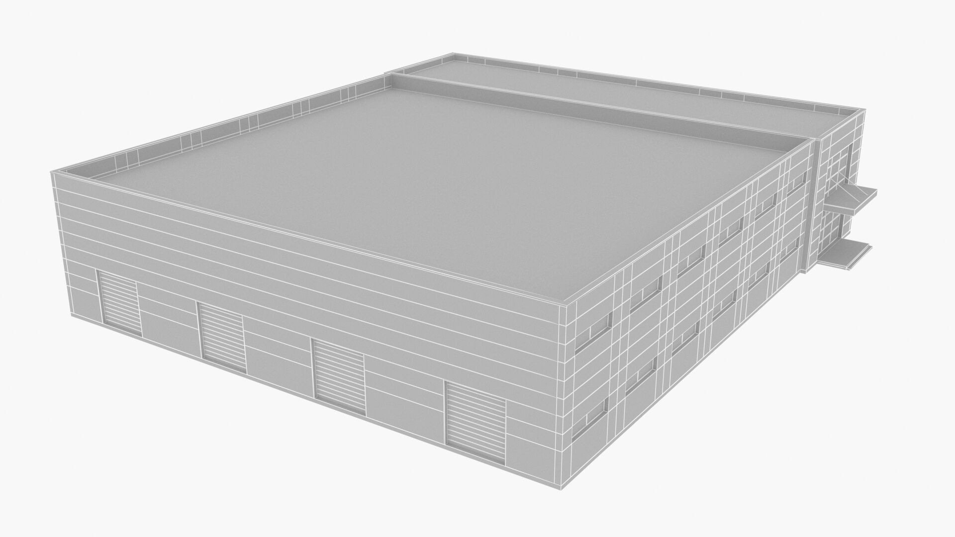 warehouse and office Low-poly 3D model_14