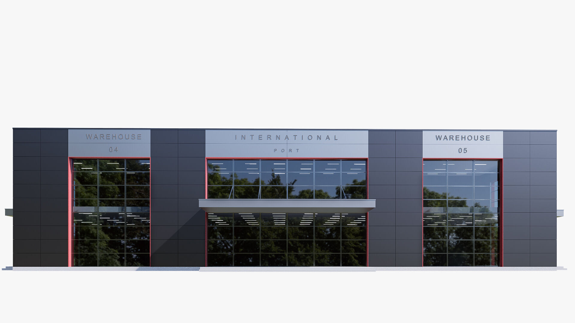 warehouse and office Low-poly 3D model_4