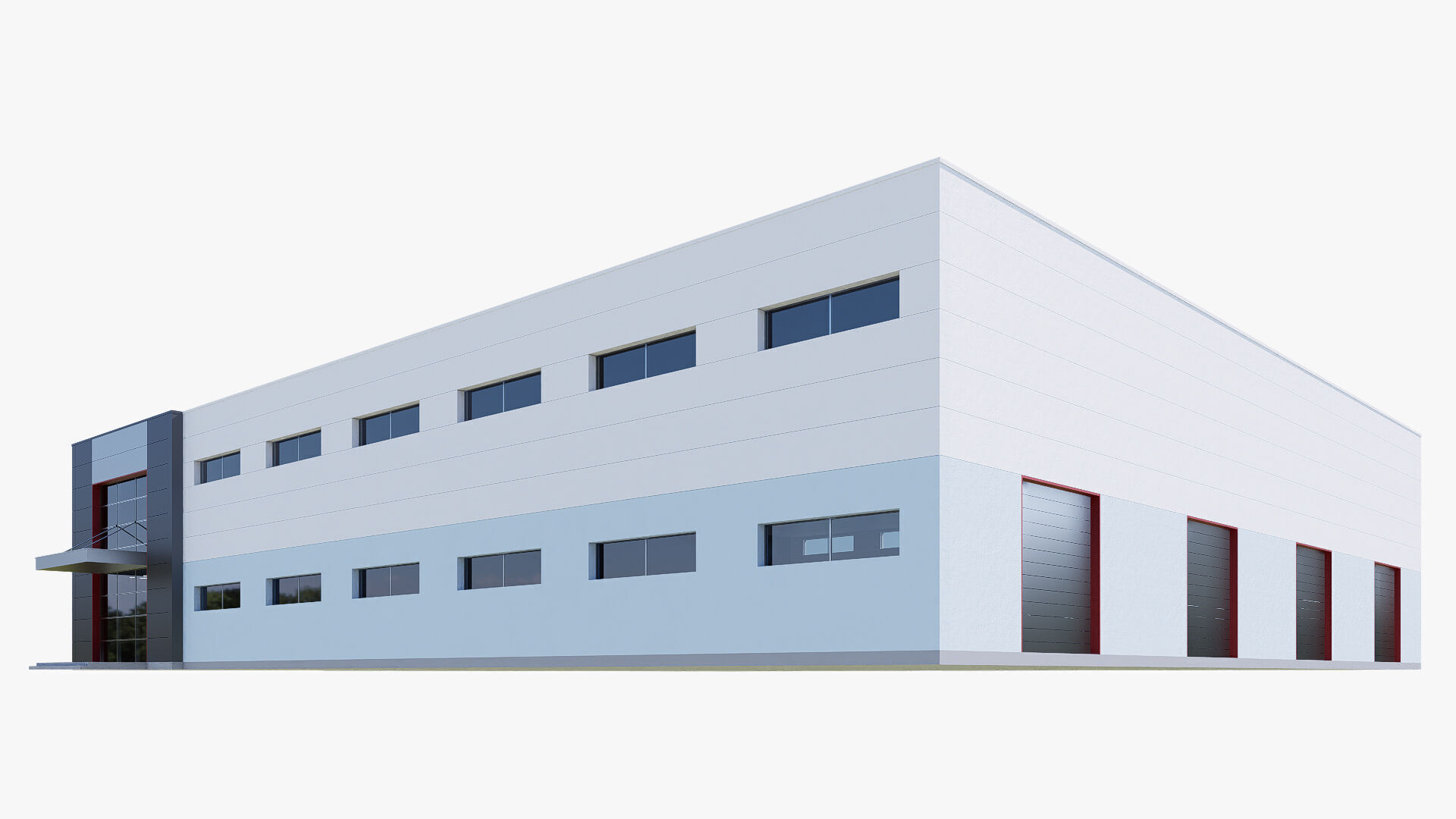 warehouse and office Low-poly 3D model_7