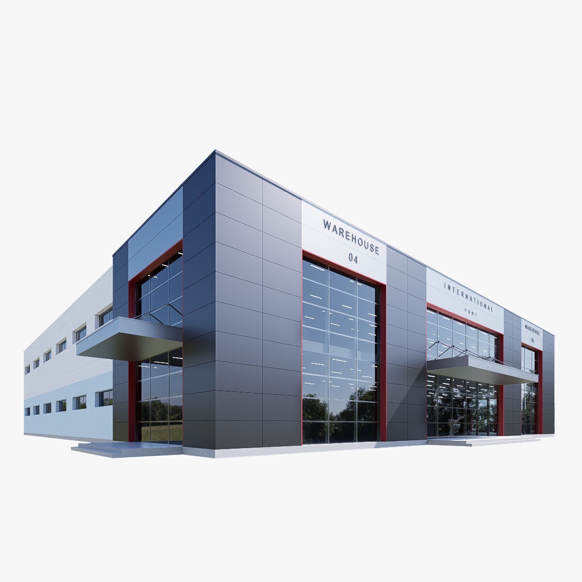 warehouse and office Low-poly 3D model_9