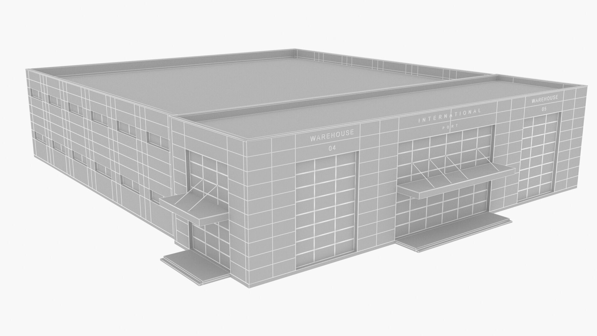 warehouse and office Low-poly 3D model_11