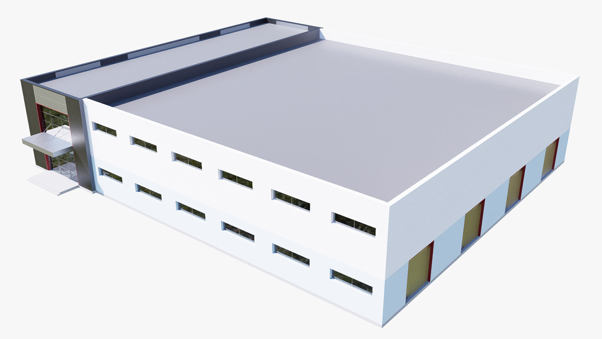 warehouse and office Low-poly 3D model_2