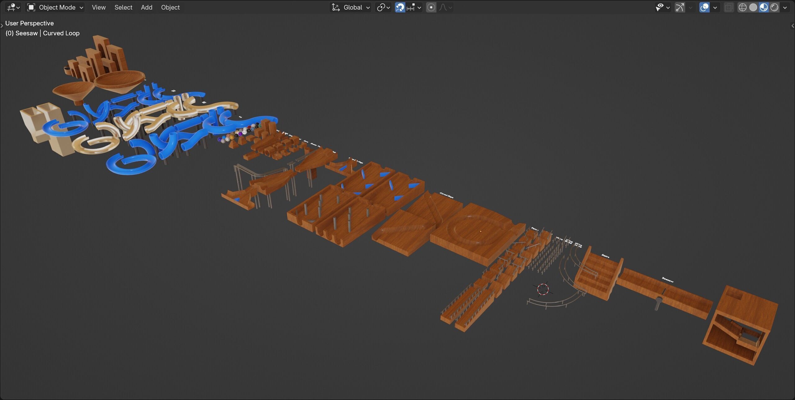 Marble Run Asset Pack 3D model_5