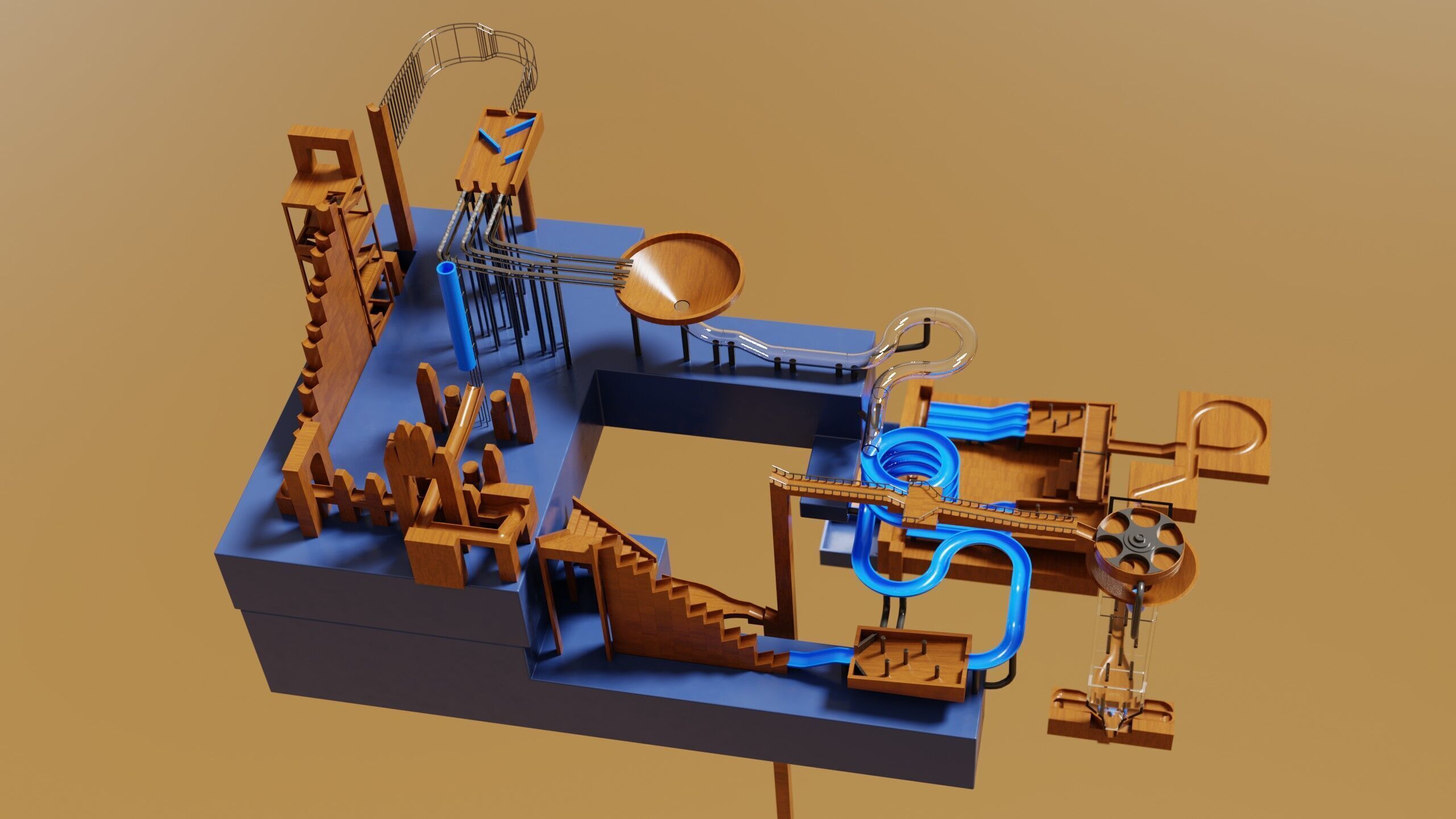Marble Run Asset Pack 3D model_8