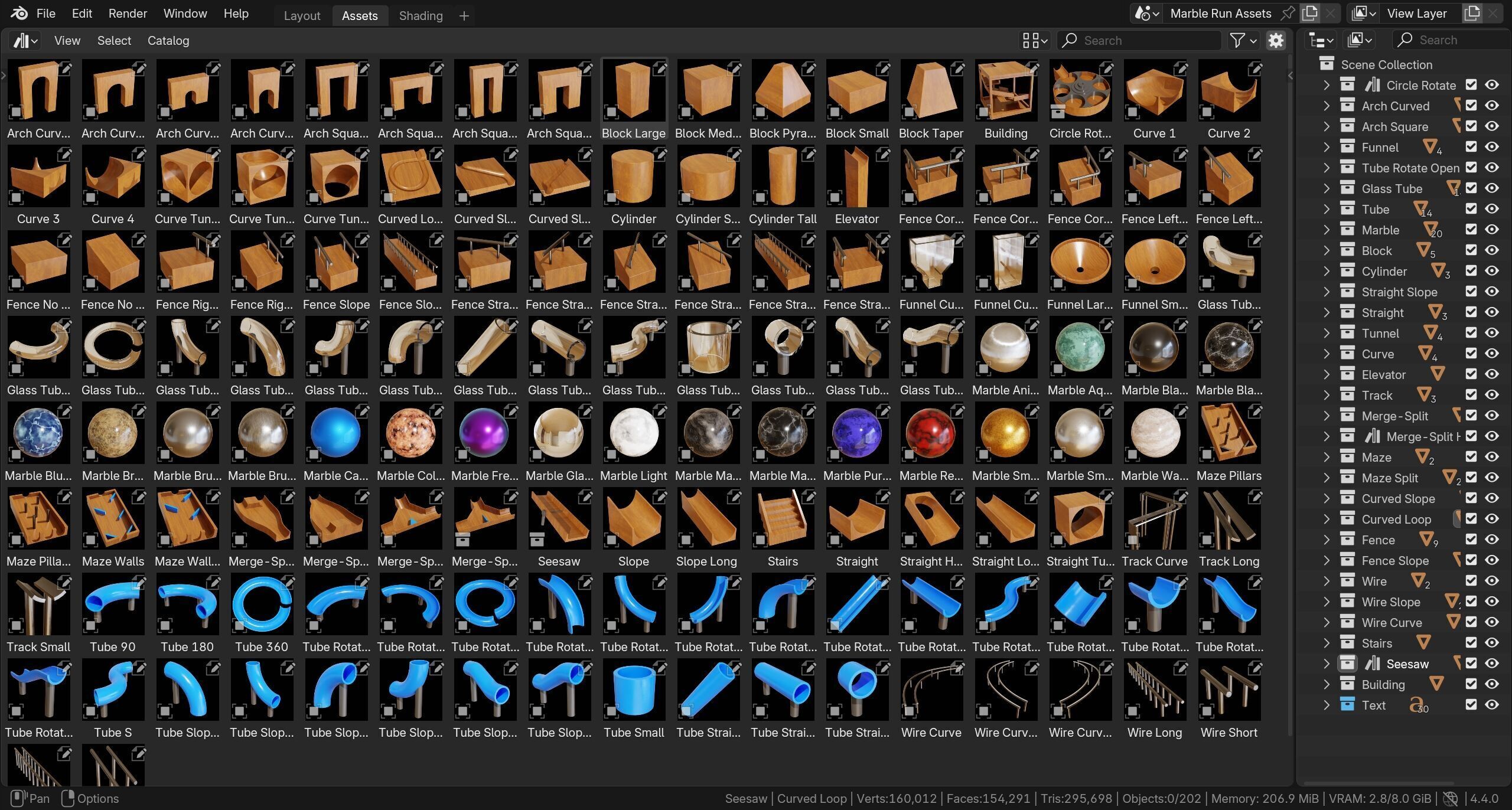 Marble Run Asset Pack 3D model_3