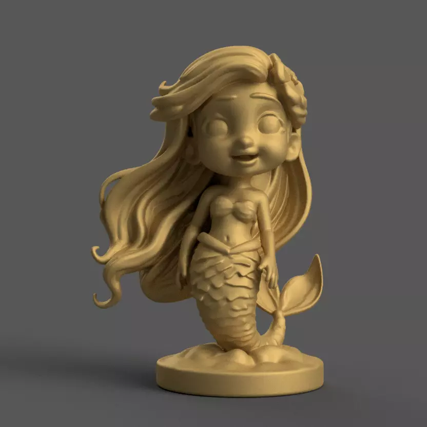 Cute Mermaid 3D Model STL File for Decoration Gifts 3D print model