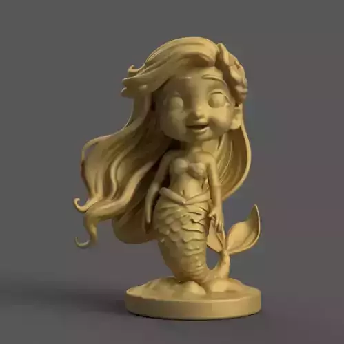 Cute Mermaid 3D Model STL File for Decoration Gifts