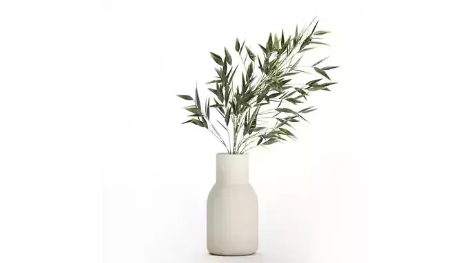 Green Floral Bouquet Of Bamboo Bush Branches 535