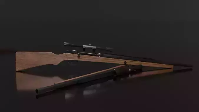 Kar98k low poly Low-poly 3D model