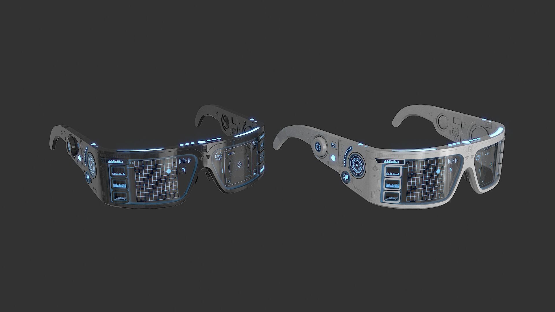 Sci Fi Smart Glasses Low-poly 3D model_15