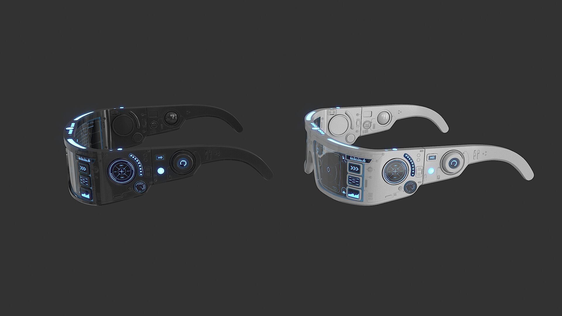 Sci Fi Smart Glasses Low-poly 3D model_10