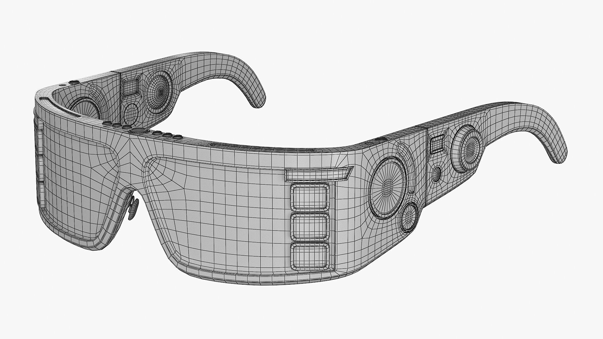 Sci Fi Smart Glasses Low-poly 3D model_17