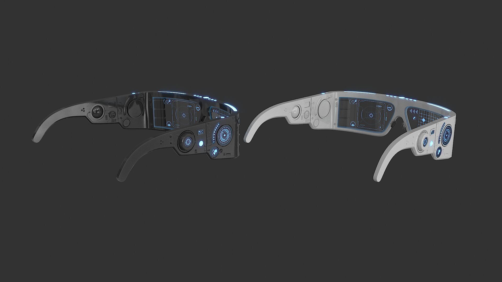 Sci Fi Smart Glasses Low-poly 3D model_13