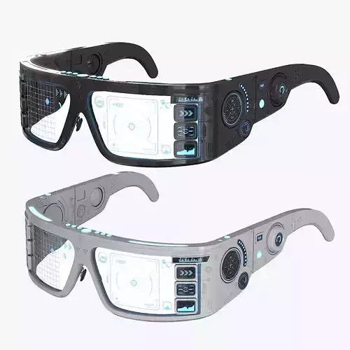 Sci Fi Smart Glasses Low-poly 3D model
