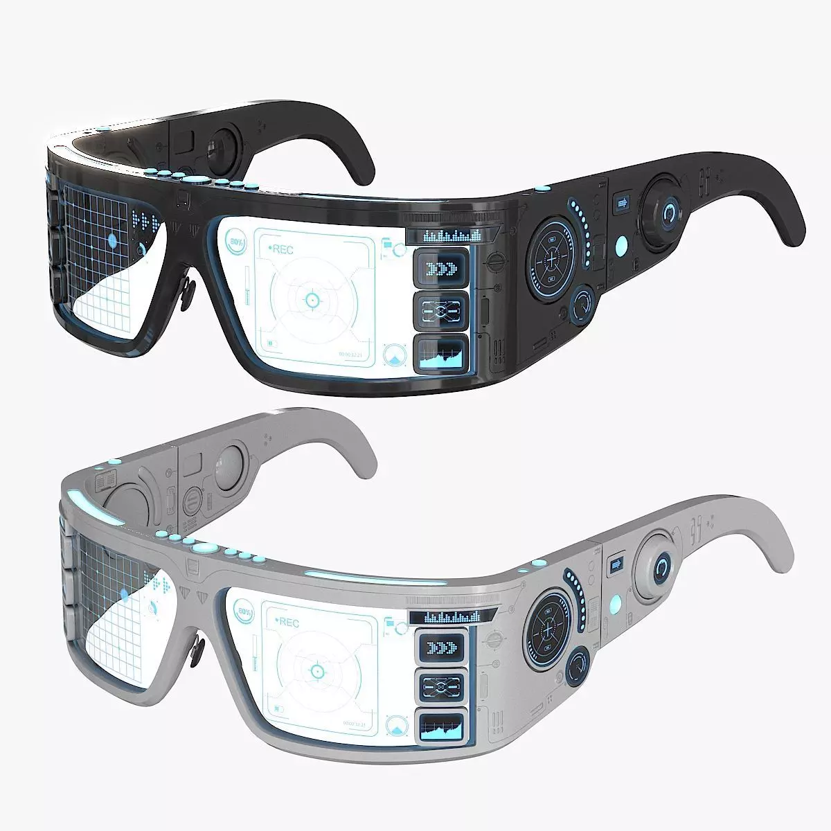 Sci Fi Smart Glasses Low-poly 3D model_0