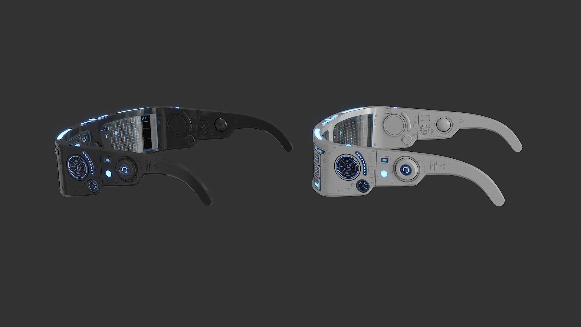 Sci Fi Smart Glasses Low-poly 3D model_11