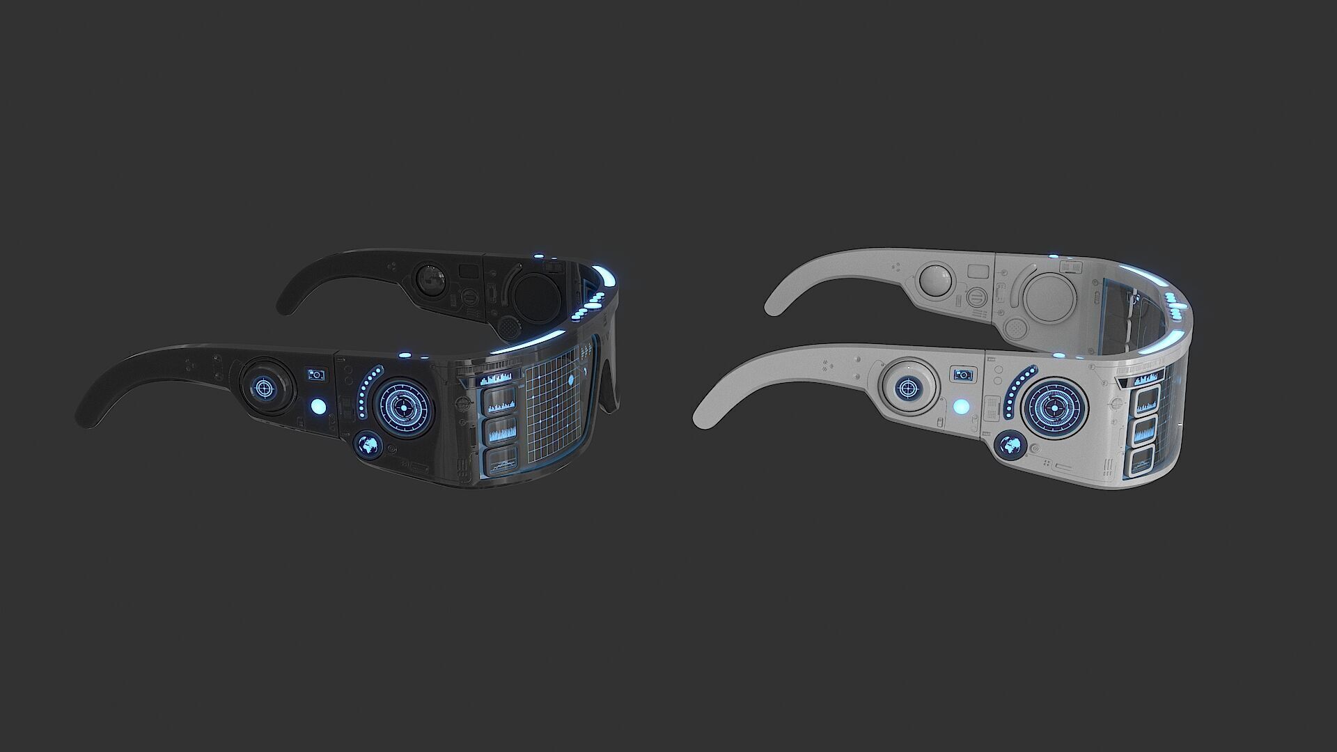 Sci Fi Smart Glasses Low-poly 3D model_14