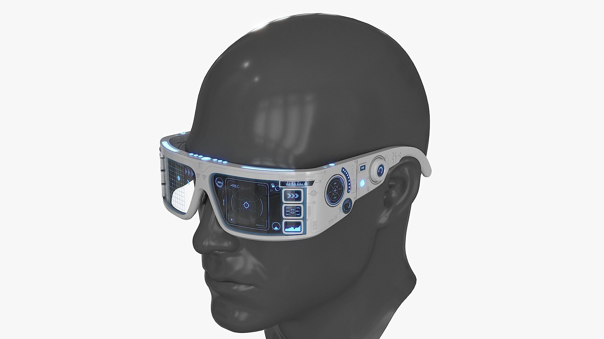 Sci Fi Smart Glasses Low-poly 3D model_3