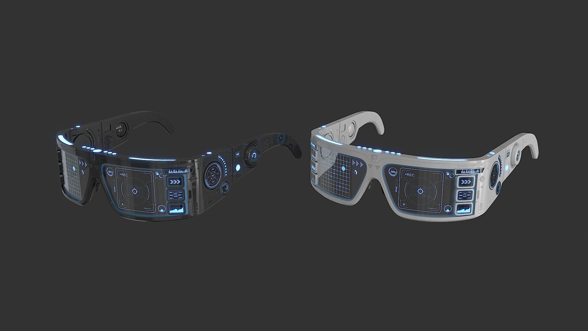 Sci Fi Smart Glasses Low-poly 3D model_9