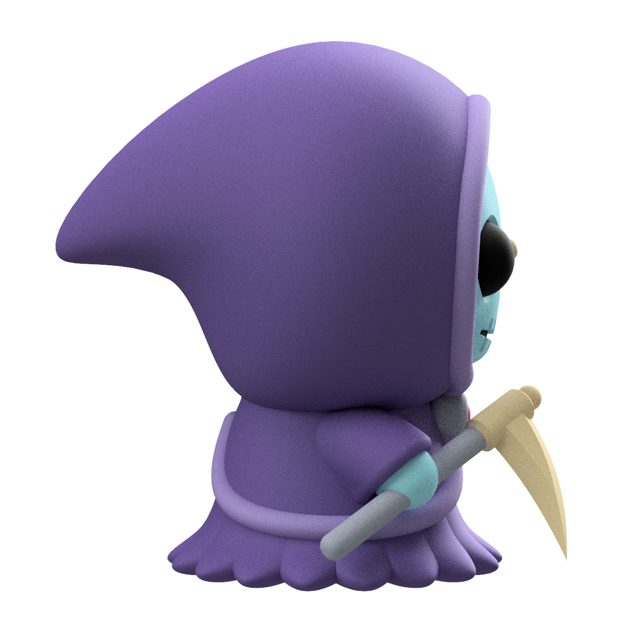 Cute Cryptid Grim Reaper 3D Printable Figure Adorable Spooky Toy 3D print model_3