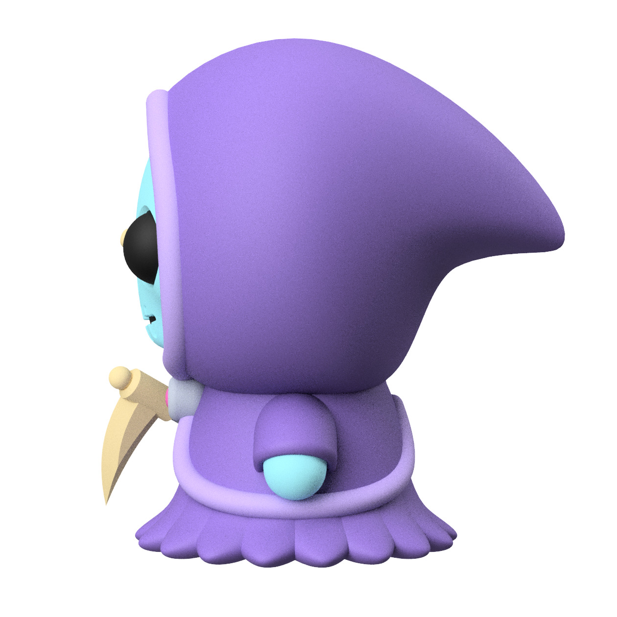 Cute Cryptid Grim Reaper 3D Printable Figure Adorable Spooky Toy 3D print model_2