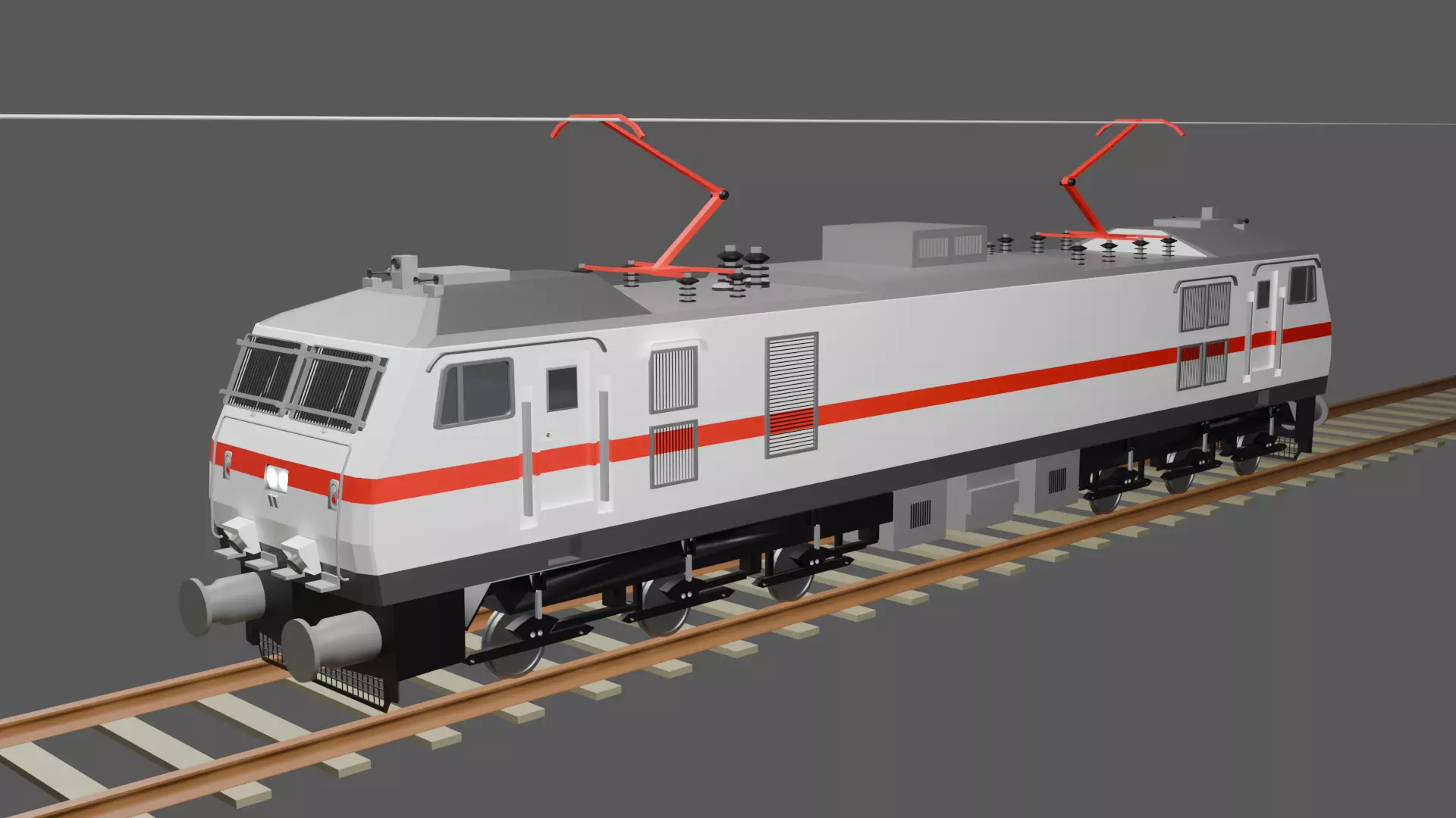 Indian WAP-7 Electric Locomotive - High Poly 3D Model - Blender 3D model_0