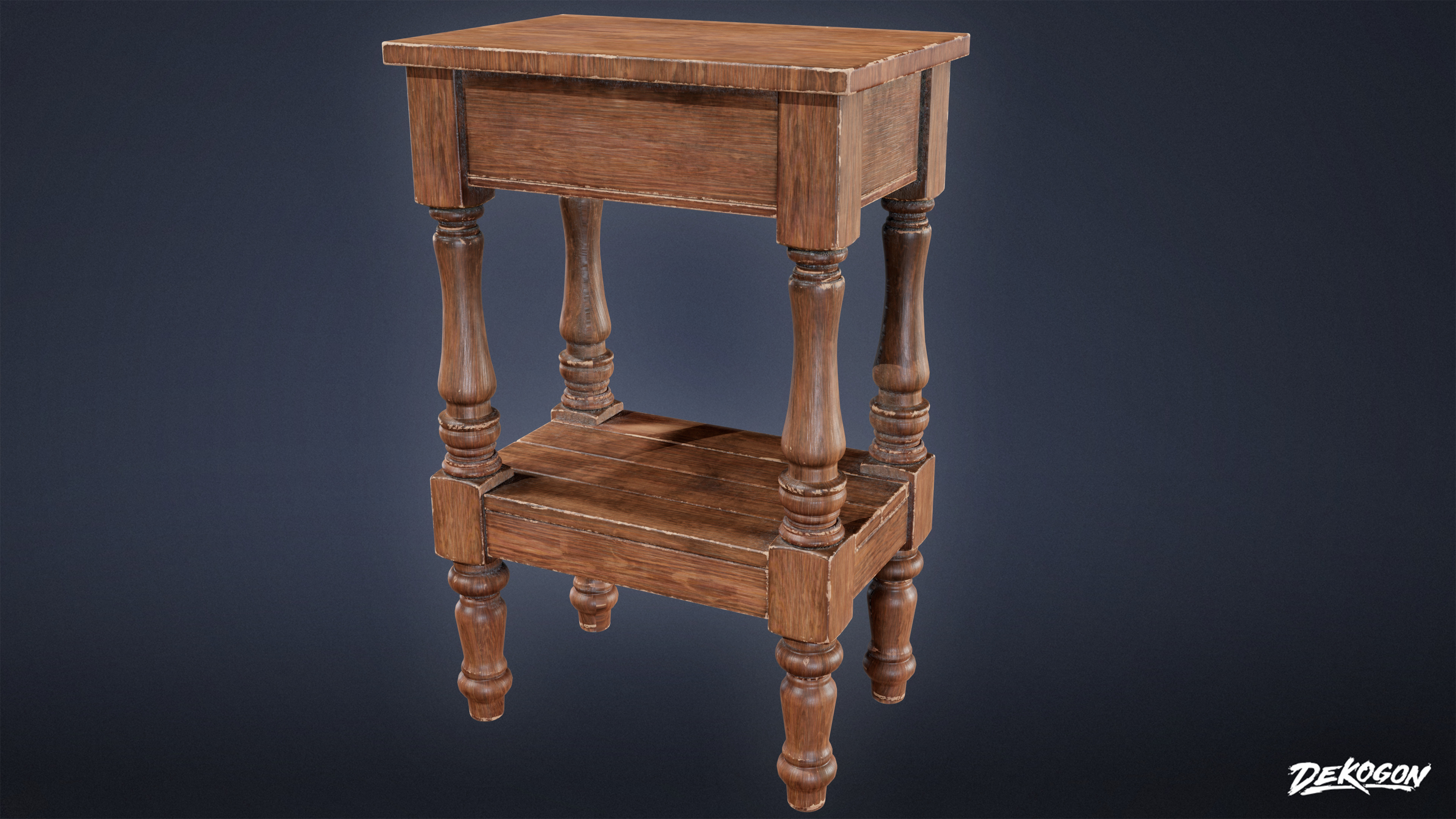 SUBURBS - Table Set 04 - LOW POLY AND NANITE Low-poly 3D model_2