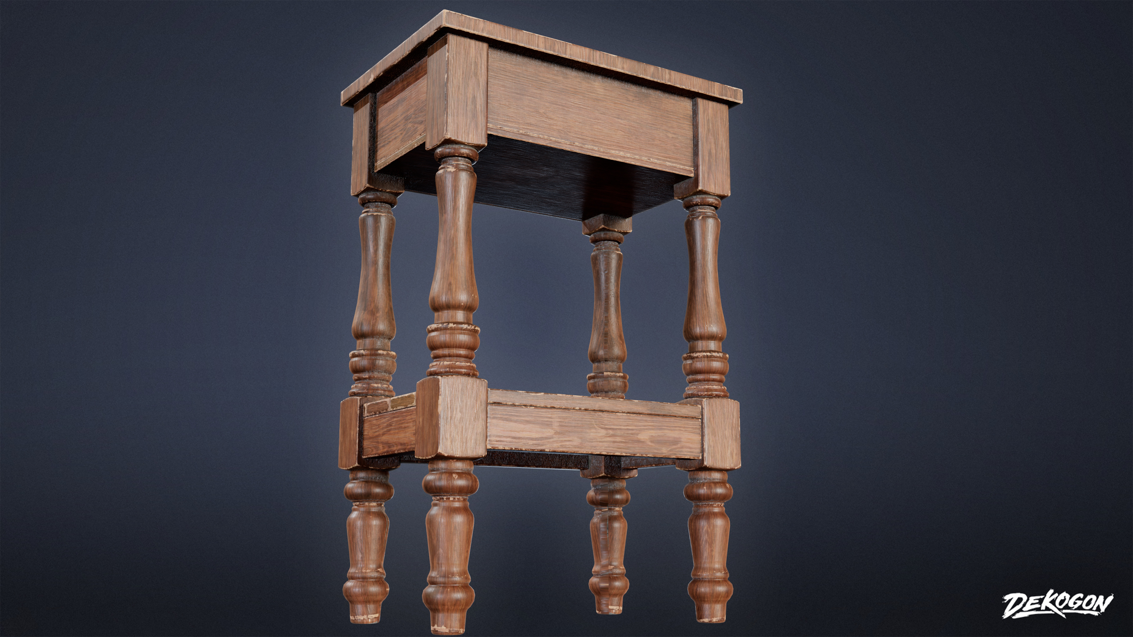 SUBURBS - Table Set 04 - LOW POLY AND NANITE Low-poly 3D model_3