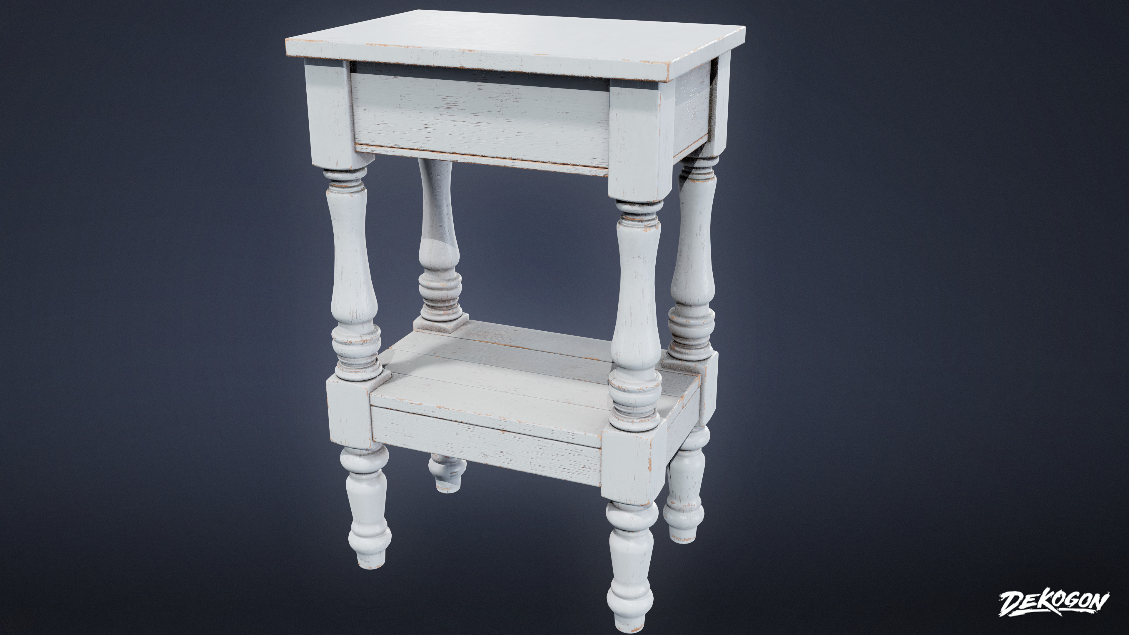 SUBURBS - Table Set 04 - LOW POLY AND NANITE Low-poly 3D model_4