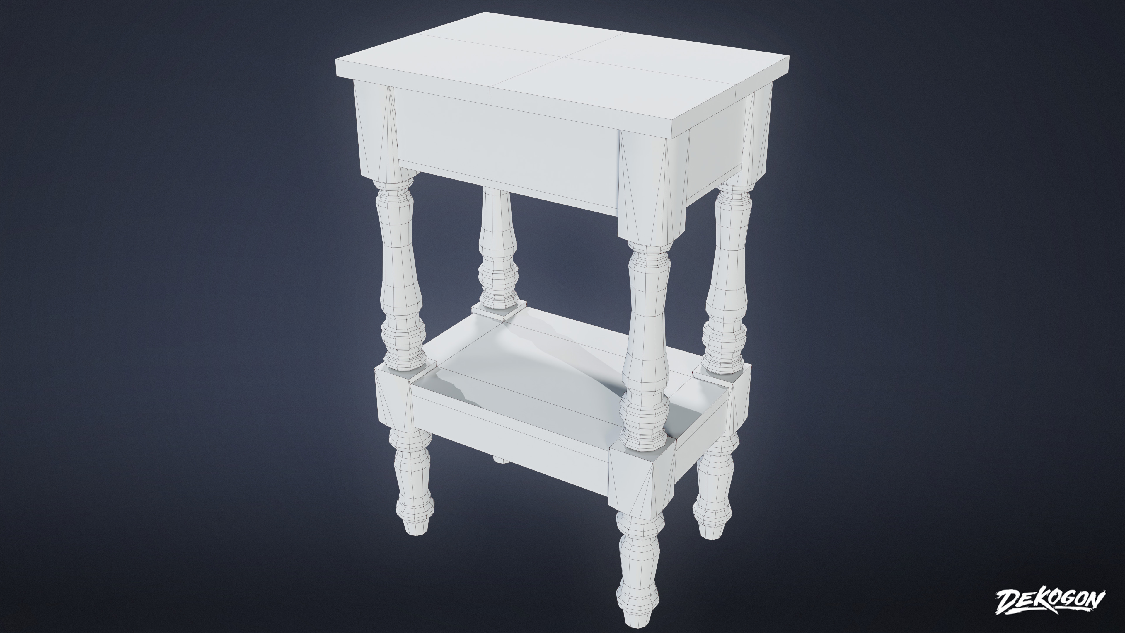 SUBURBS - Table Set 04 - LOW POLY AND NANITE Low-poly 3D model_9