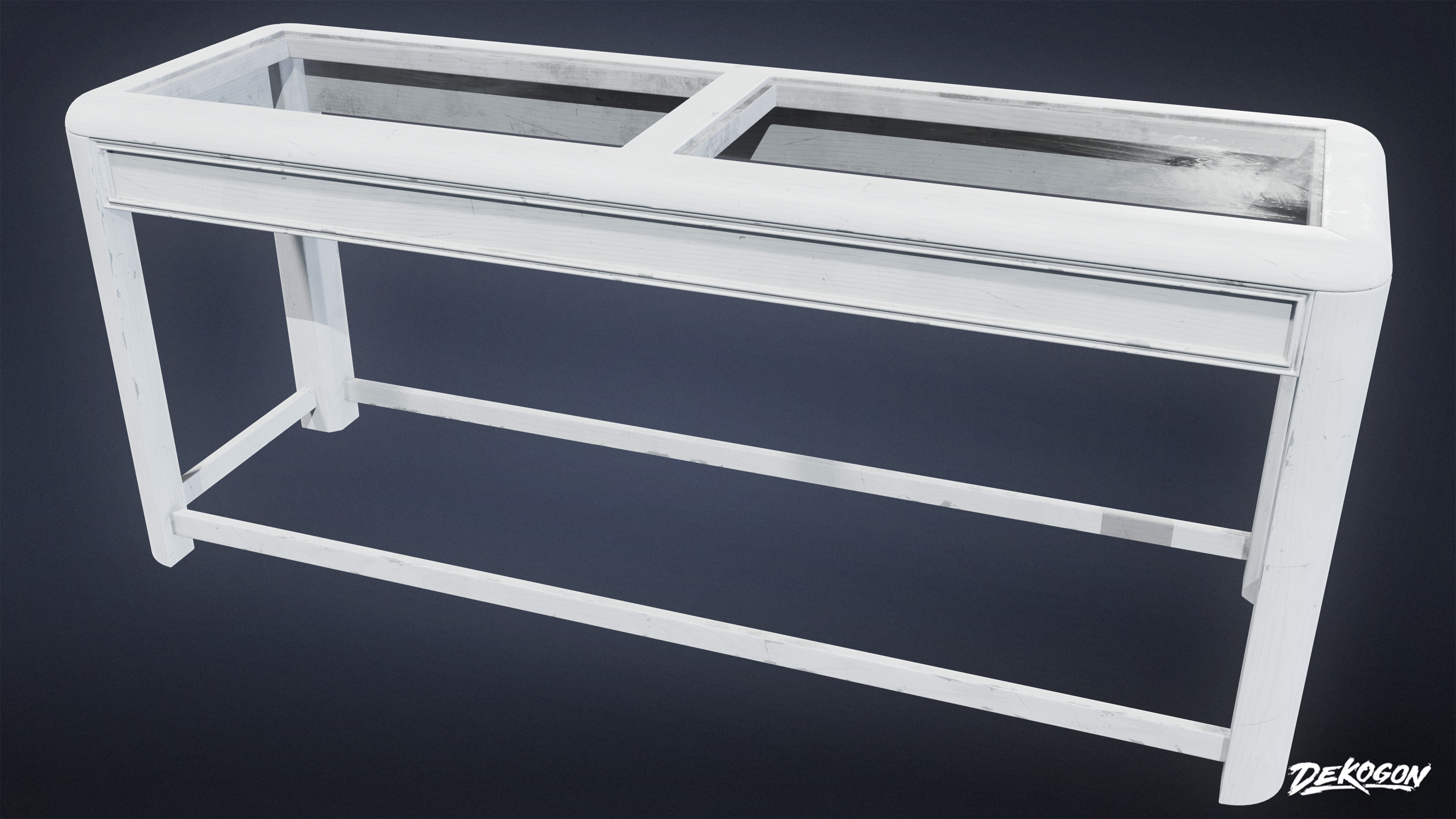 SUBURBS - Table Set 19 - LOW POLY AND NANITE Low-poly 3D model_1