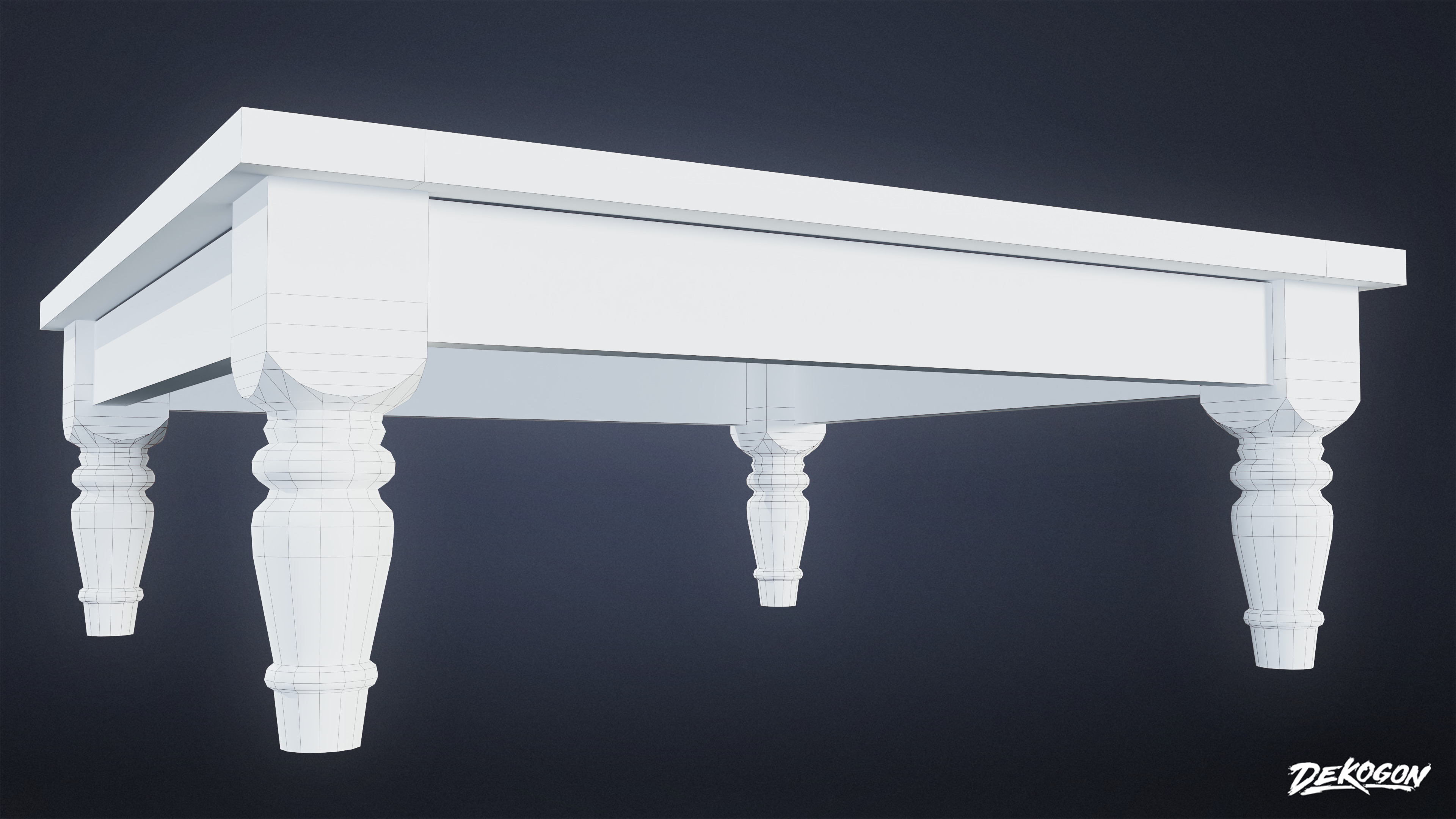 SUBURBS - Table Set 19 - LOW POLY AND NANITE Low-poly 3D model_16