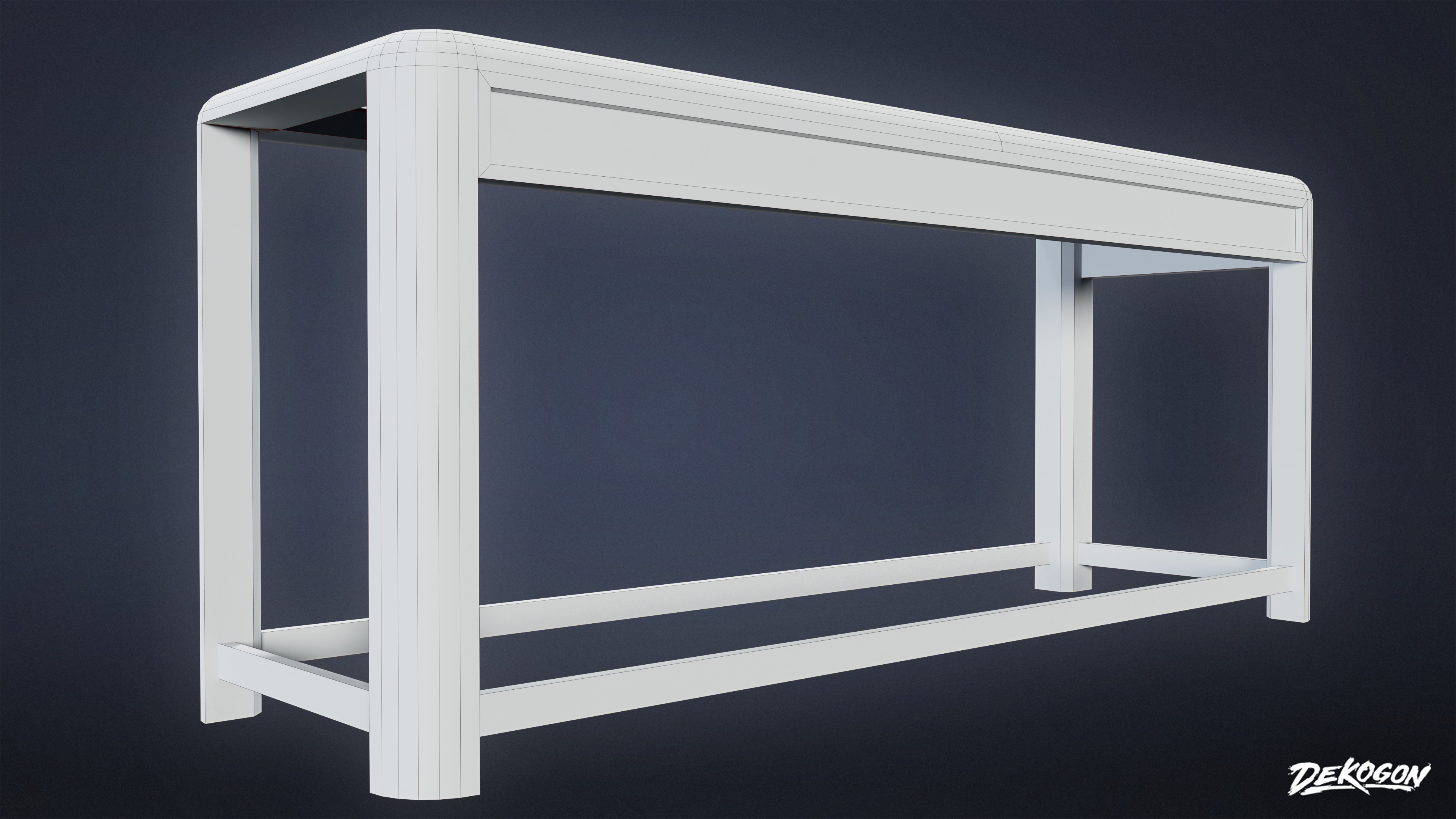 SUBURBS - Table Set 19 - LOW POLY AND NANITE Low-poly 3D model_8